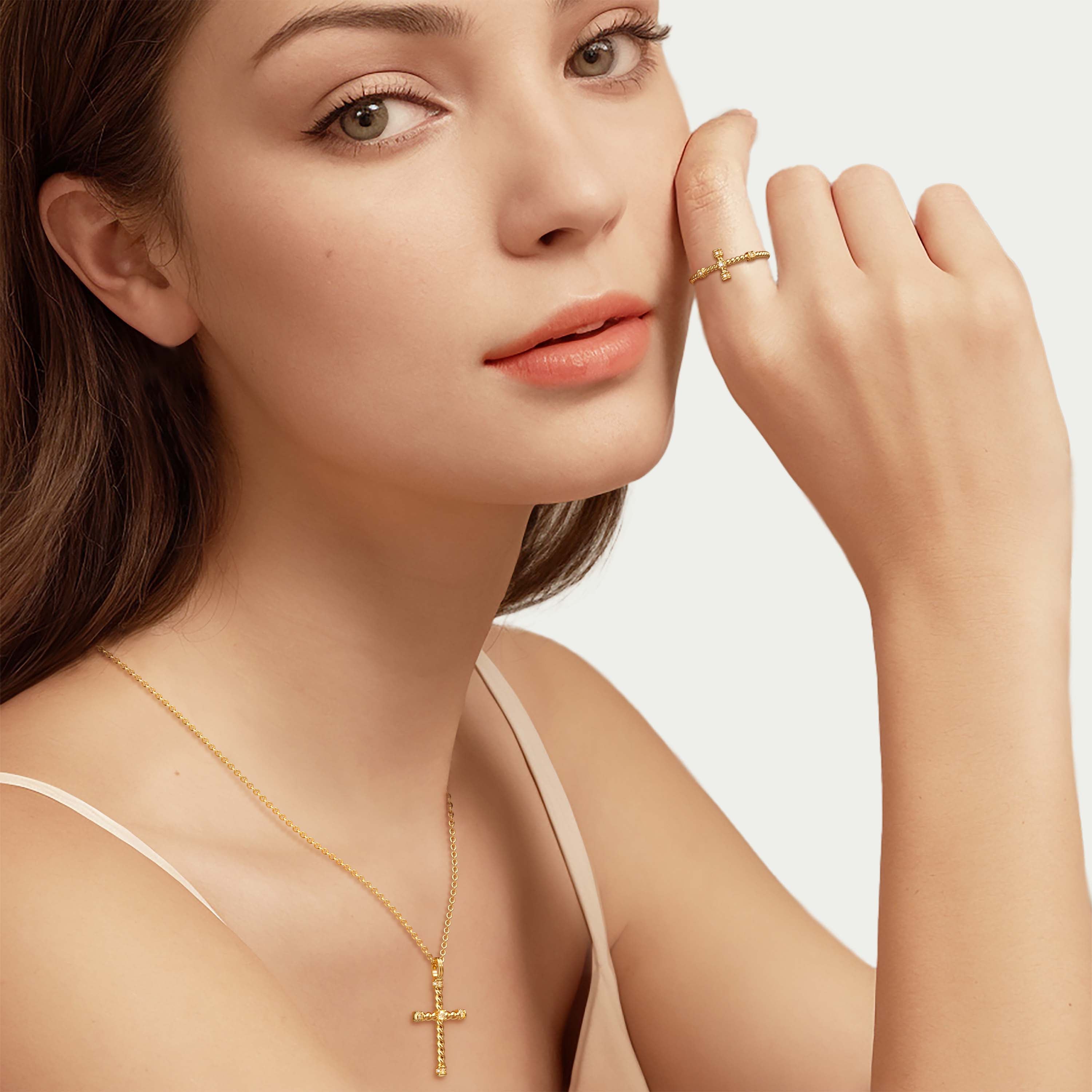 Zircon Cross Necklace