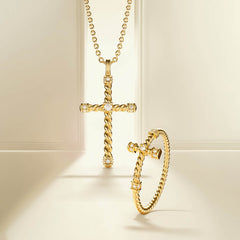 Zircon Cross Stack Ring