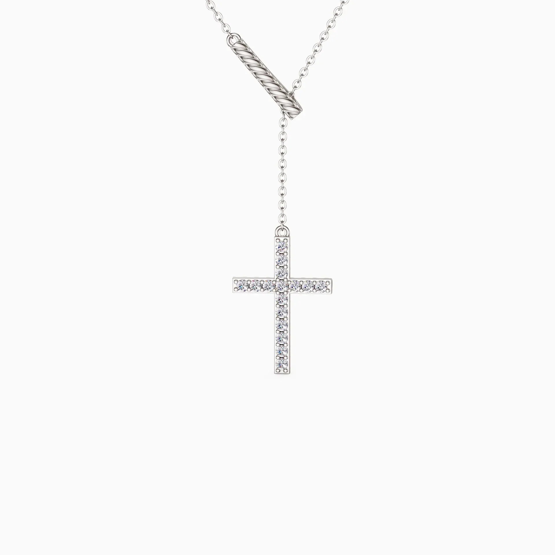 Pavé Cross Y Necklace