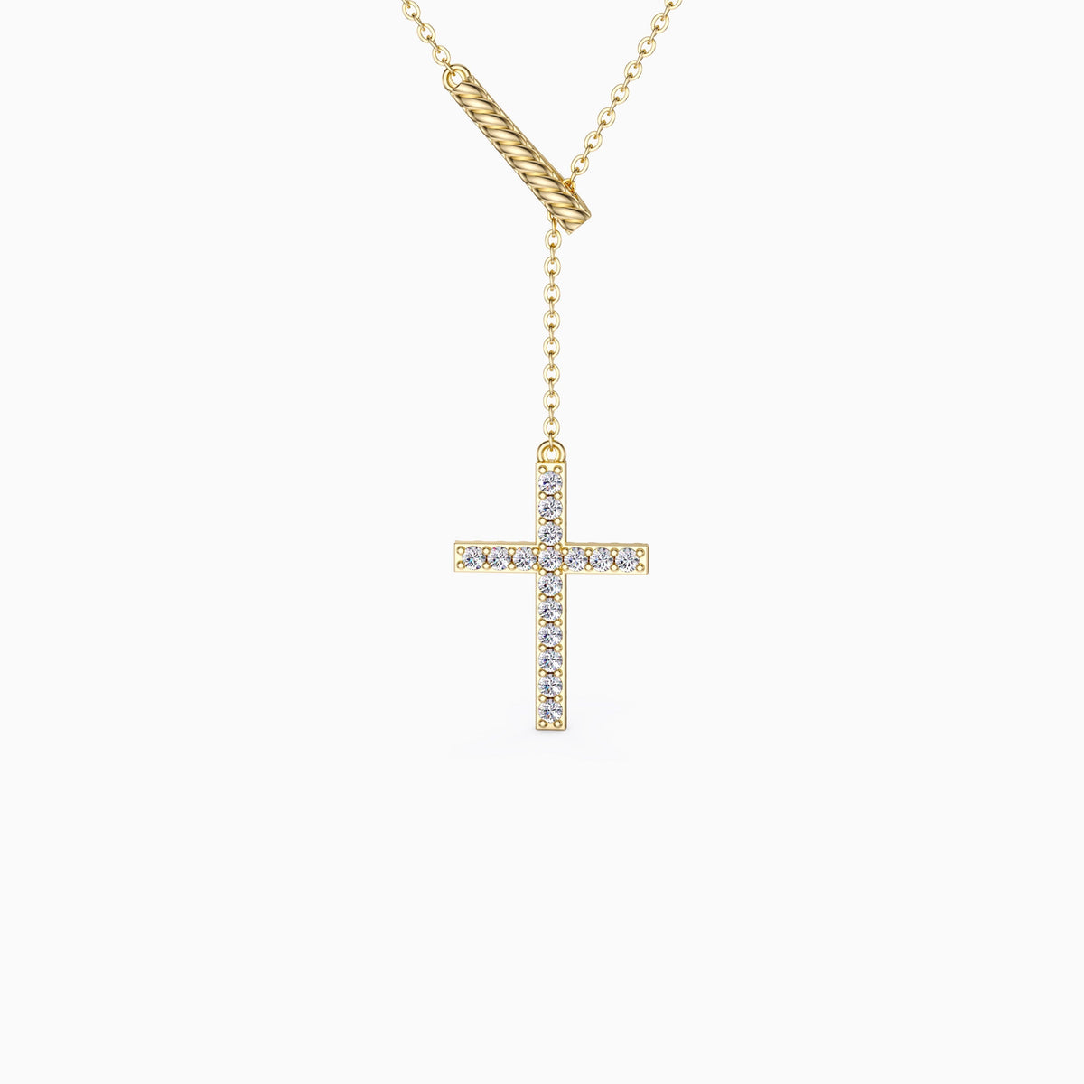 Pavé Cross Y Necklace