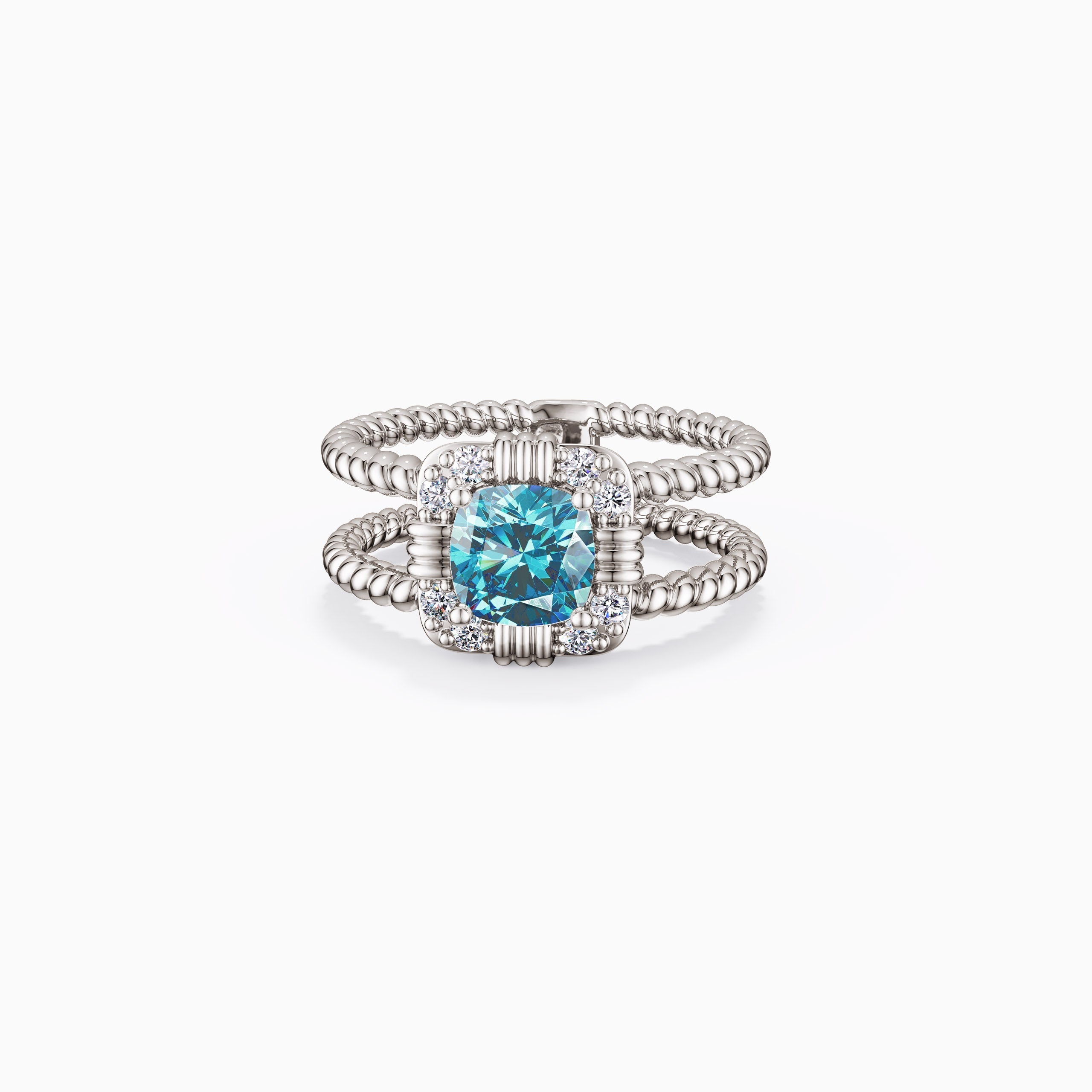 Double Twisted Rope Solitaire Ring