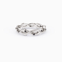 Chic Black Zircon Crown of Thorn Ring
