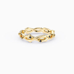 Chic Black Zircon Crown of Thorn Ring