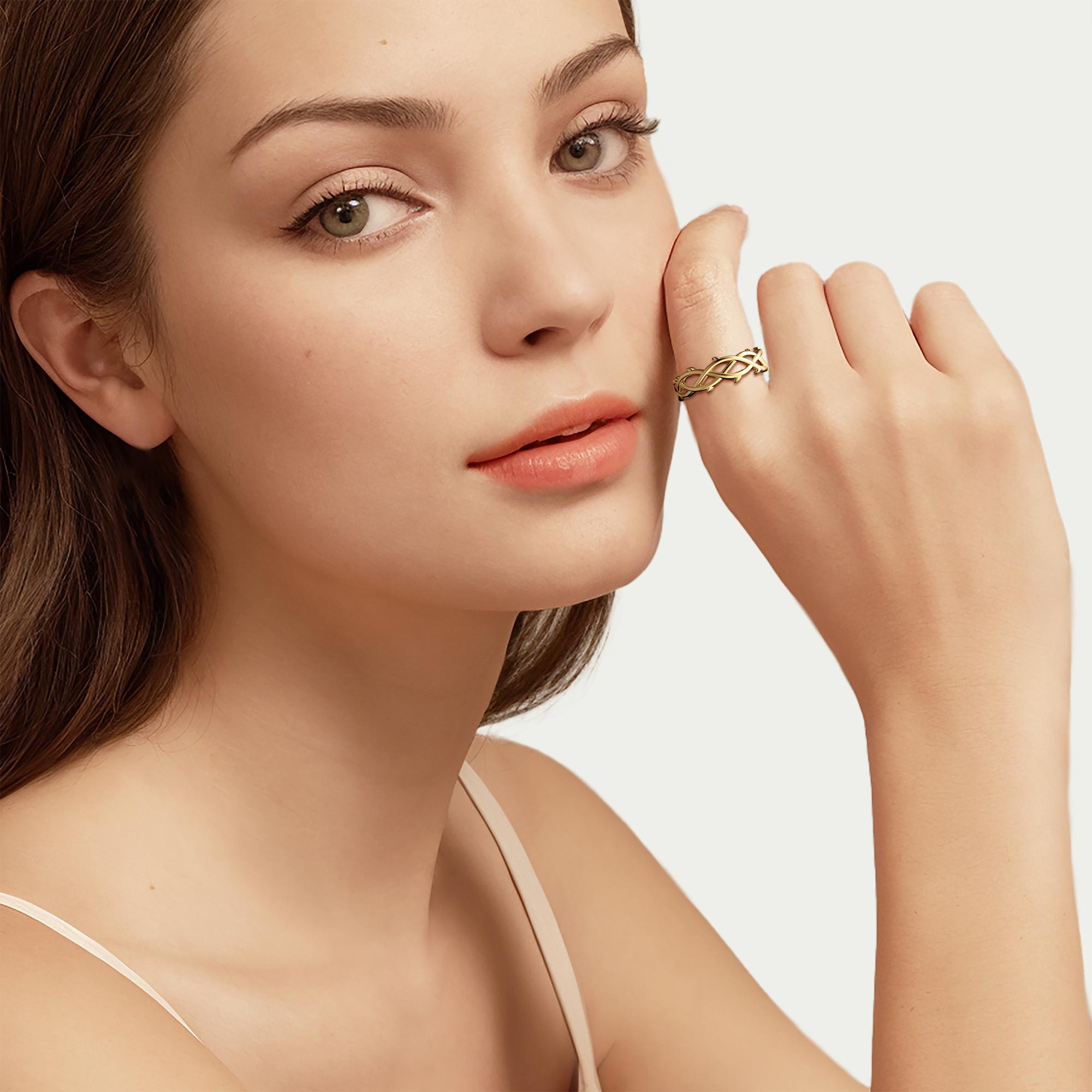 Hollow Crown of Thorns Wrapped Ring