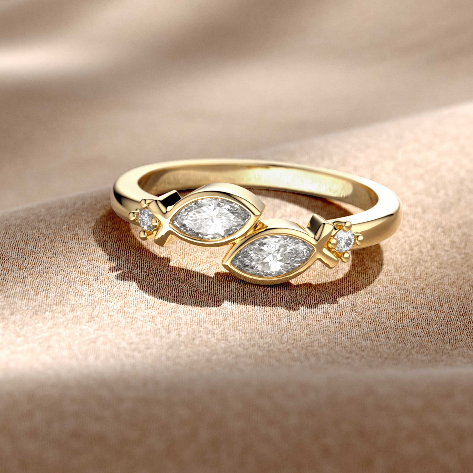 Together in Faith' Jesus Fish Toi Et Moi Promise Ring