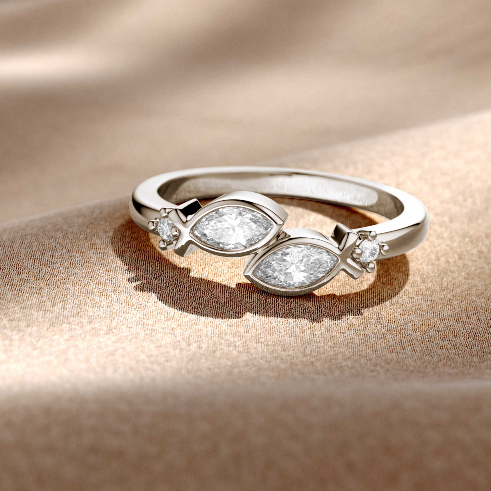 Together in Faith' Jesus Fish Toi Et Moi Promise Ring