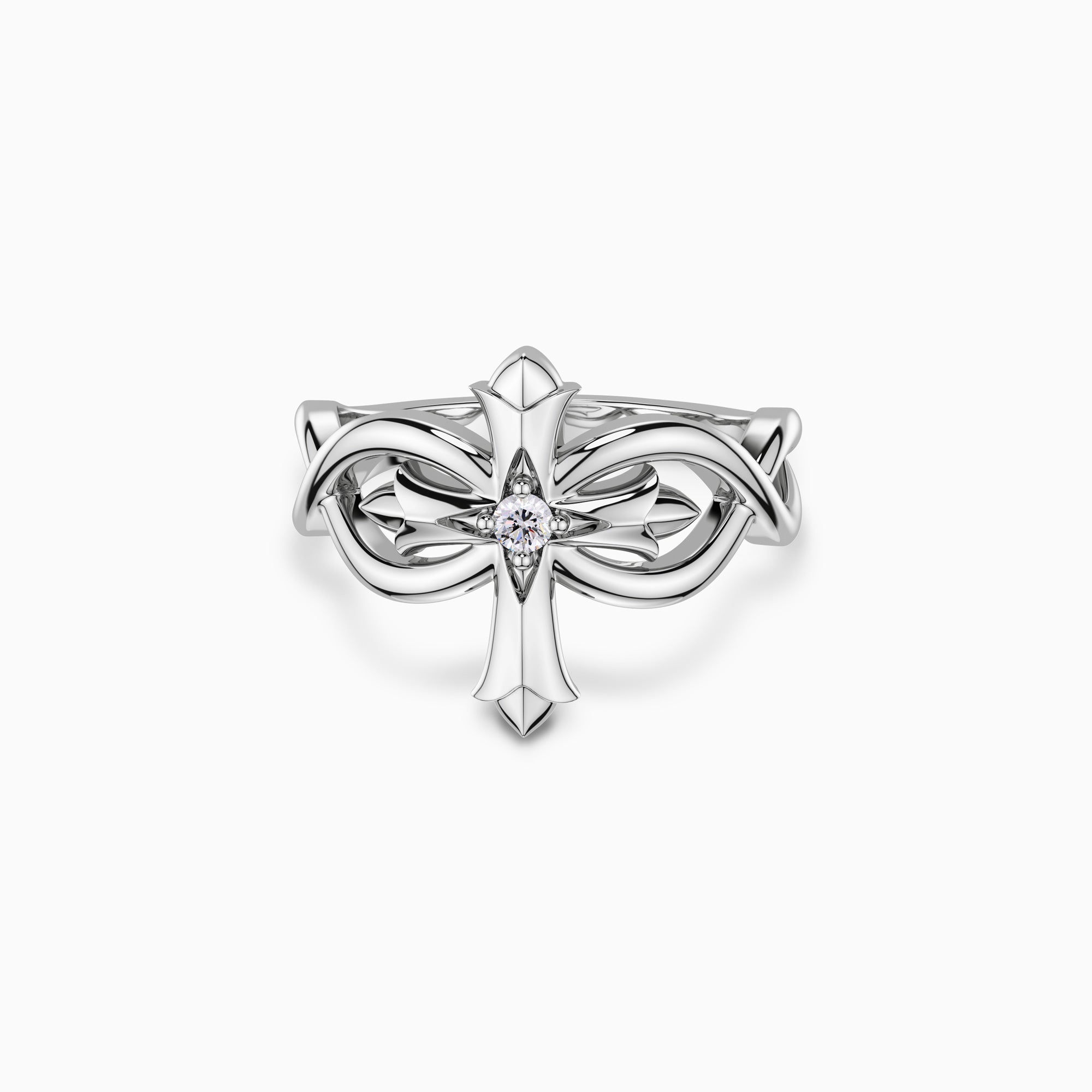 Fleur-de-Lis Ichthys Cross Statement Ring