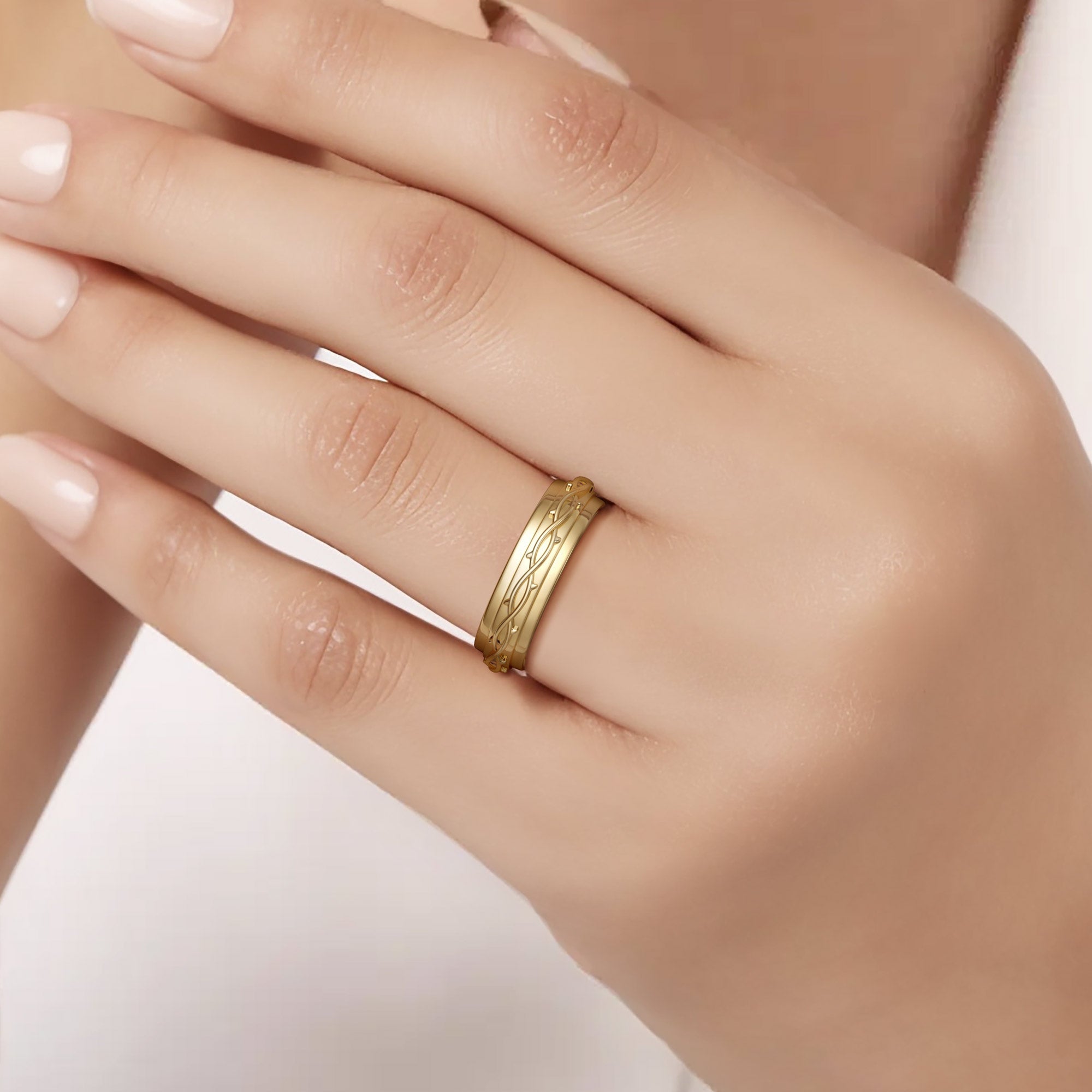 Crown of Thorns Meditations Spinner Fidget Ring For Anxiety Relief