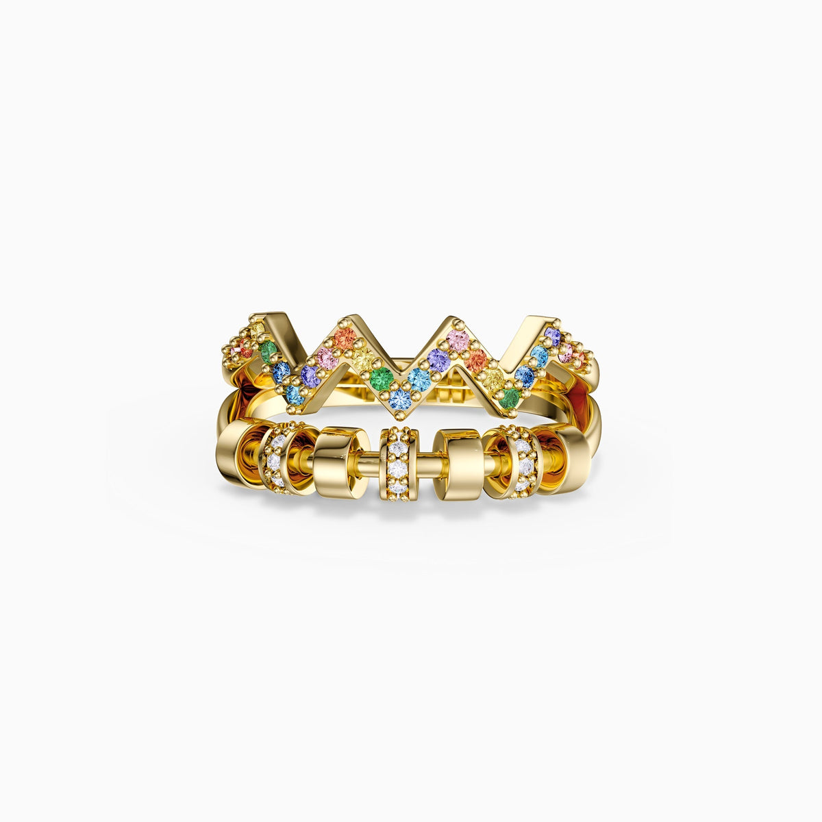 Highs and Lows Serenity Rainbow Spinner Fidget Ring