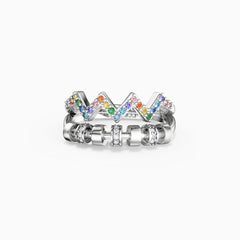 Highs and Lows Serenity Rainbow Spinner Fidget Ring