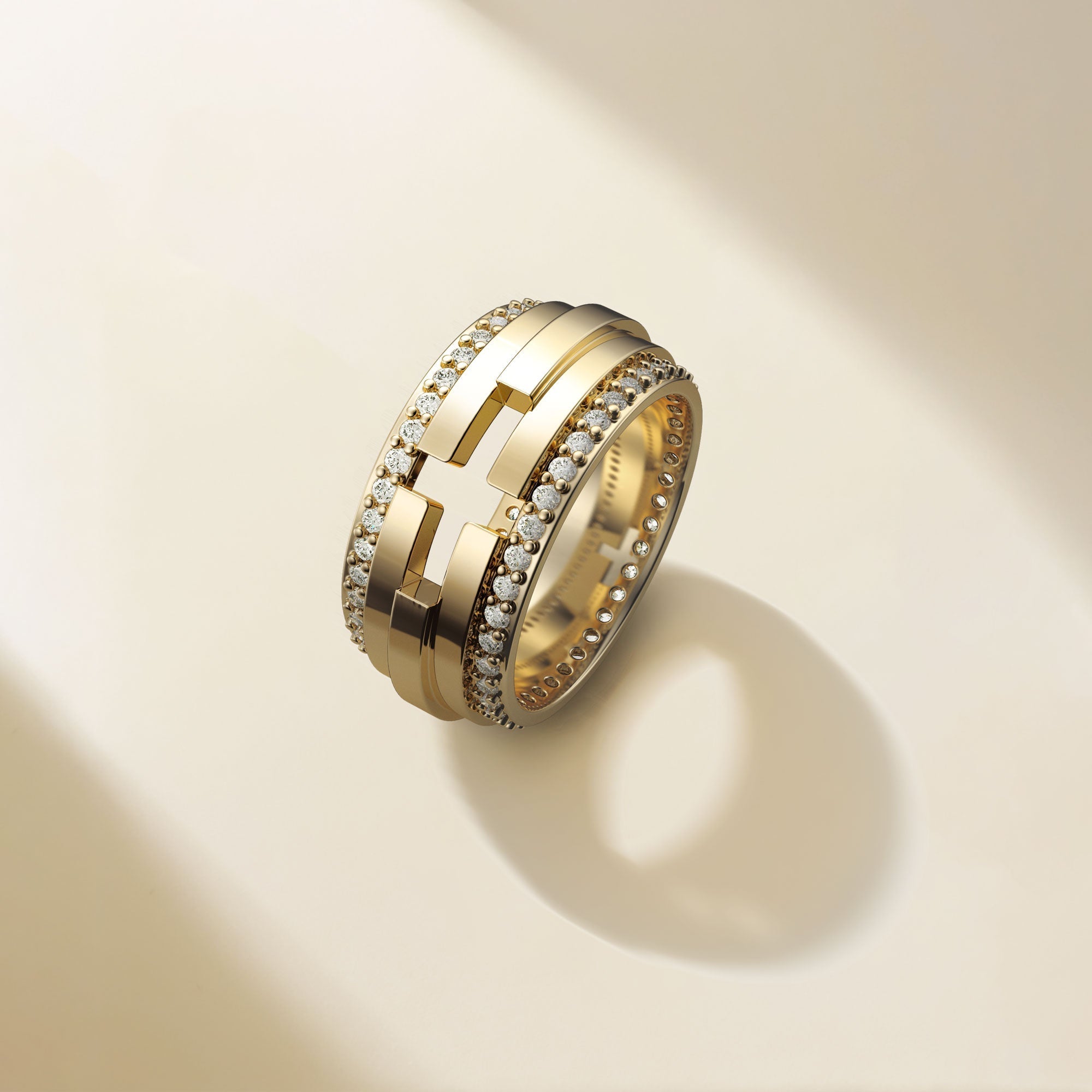 Cut-Out Cross Staircase Statement Ring