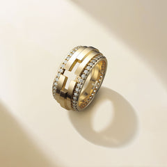 Cut-Out Cross Staircase Statement Ring