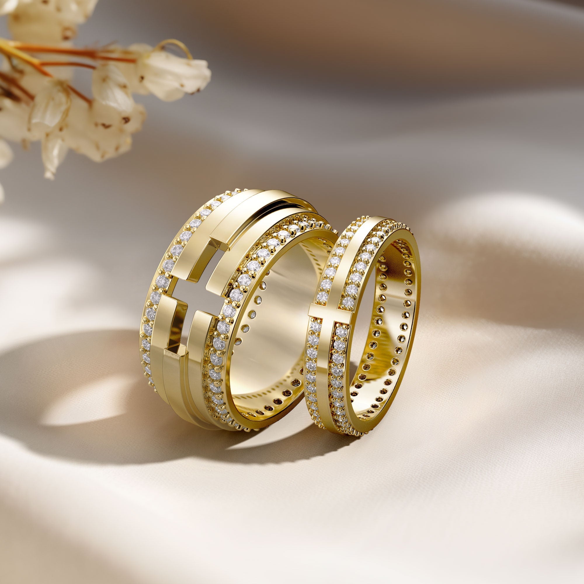 Cut-Out Cross Staircase Statement Ring