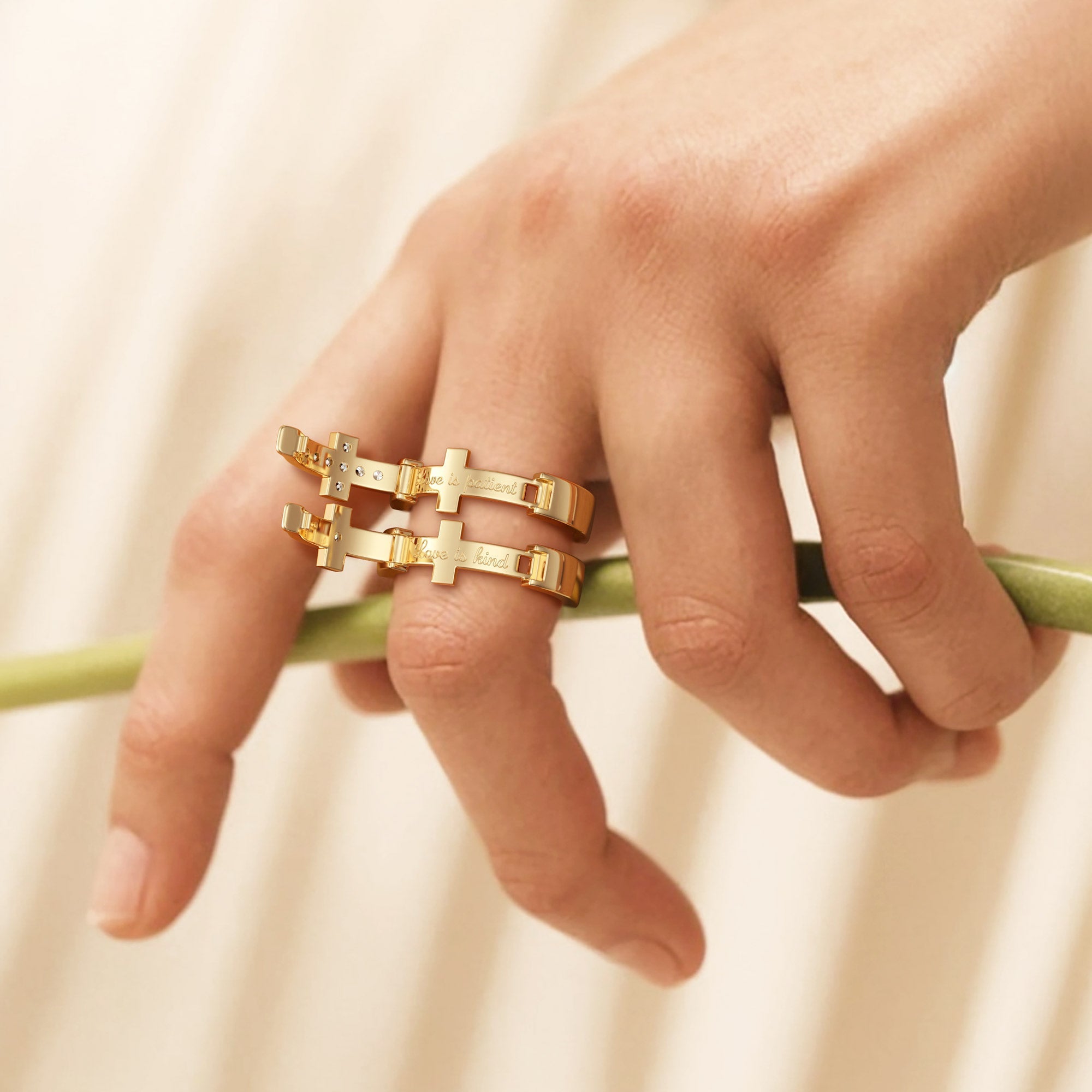 Eternal Love Cross Pave Promise Ring