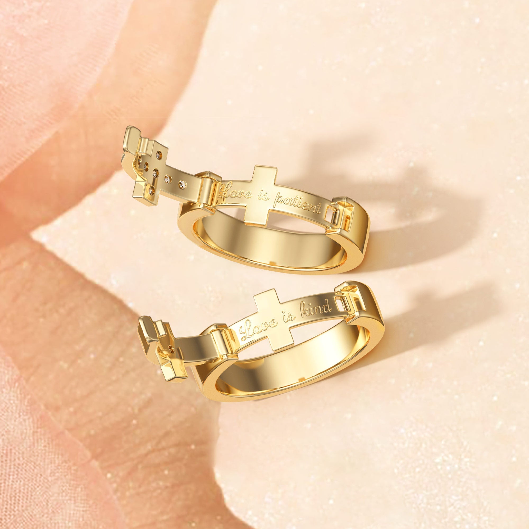 Personalized Eternal Love Cross Pave Promise Ring