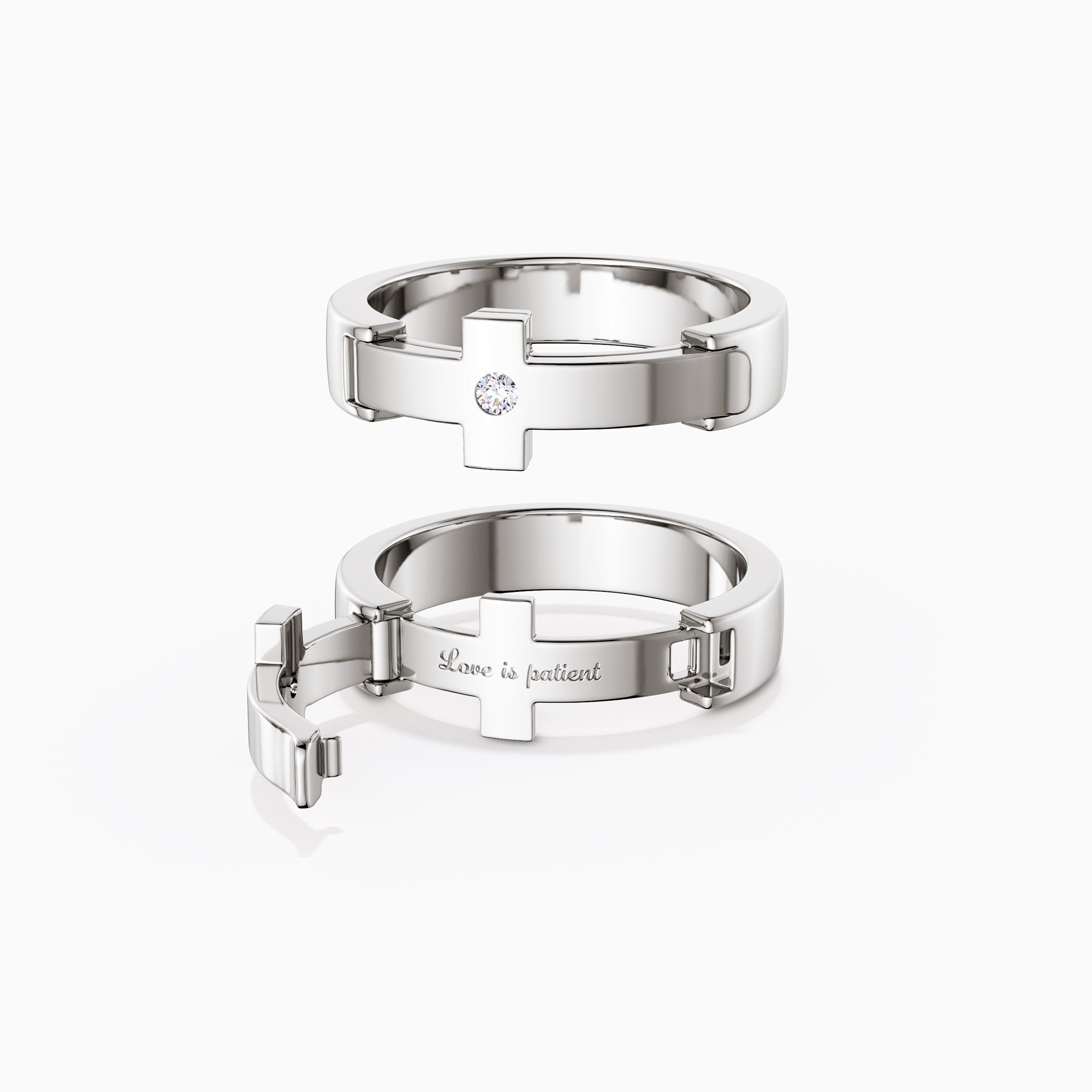 Eternal Love Cross Pave Promise Ring