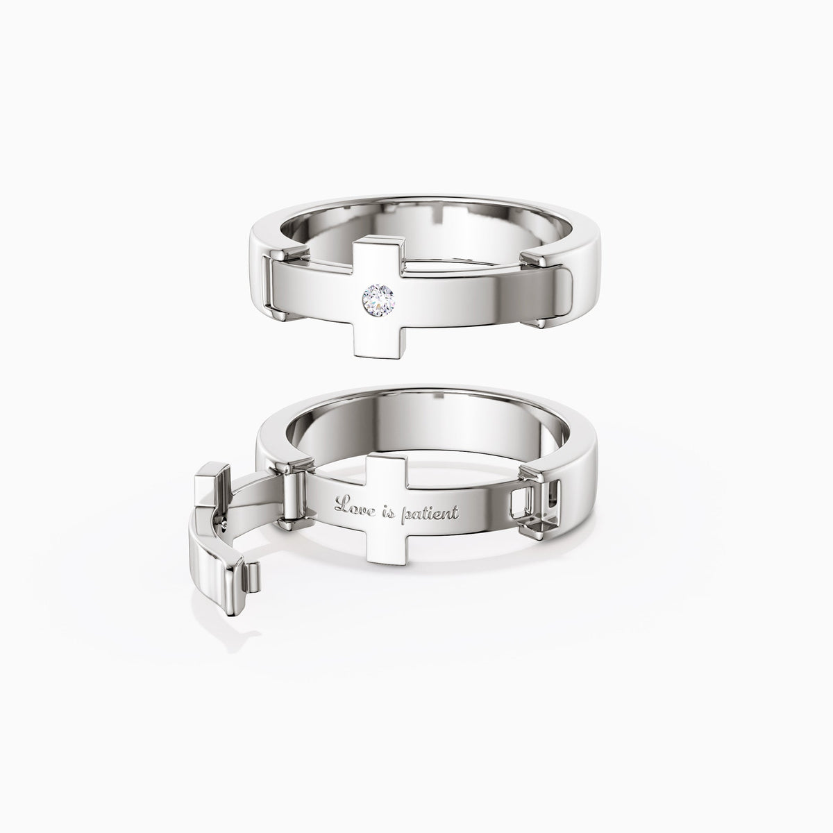 Eternal Love Cross Pave Promise Ring