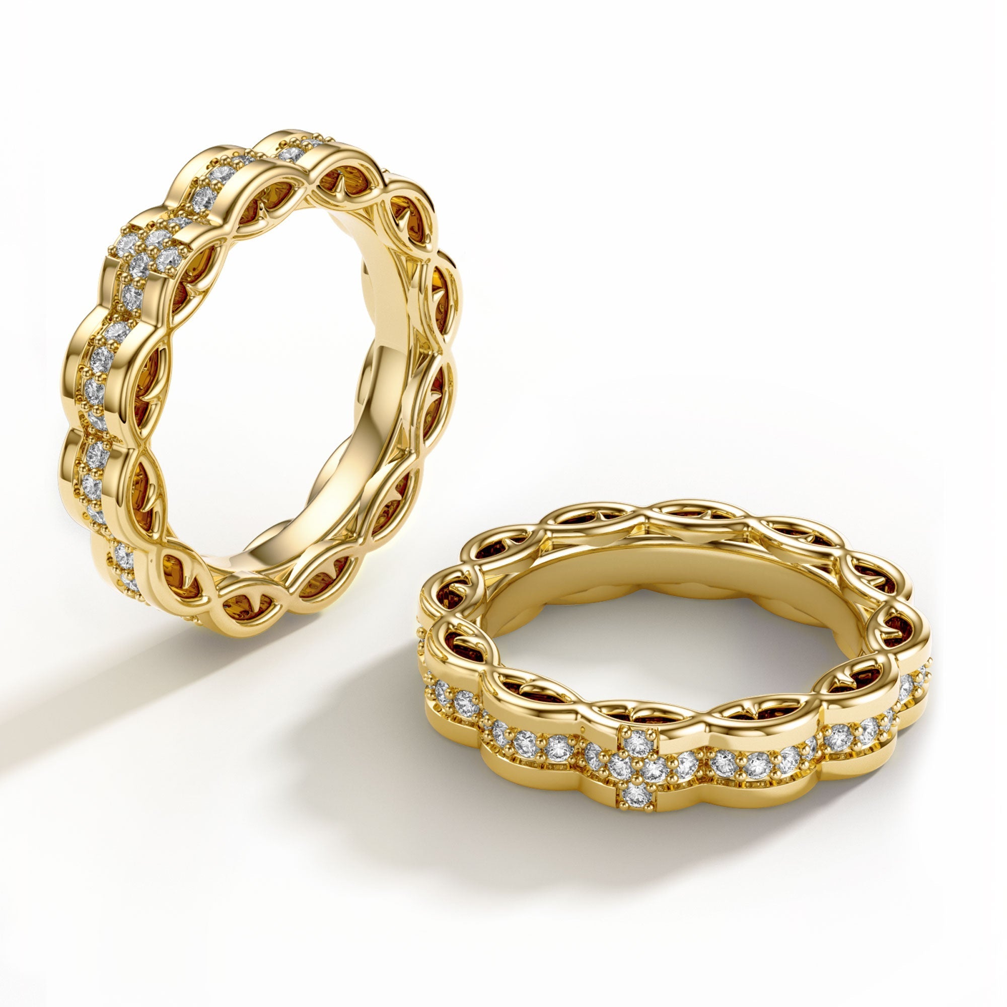 Floral Thorns Cross Statement Ring