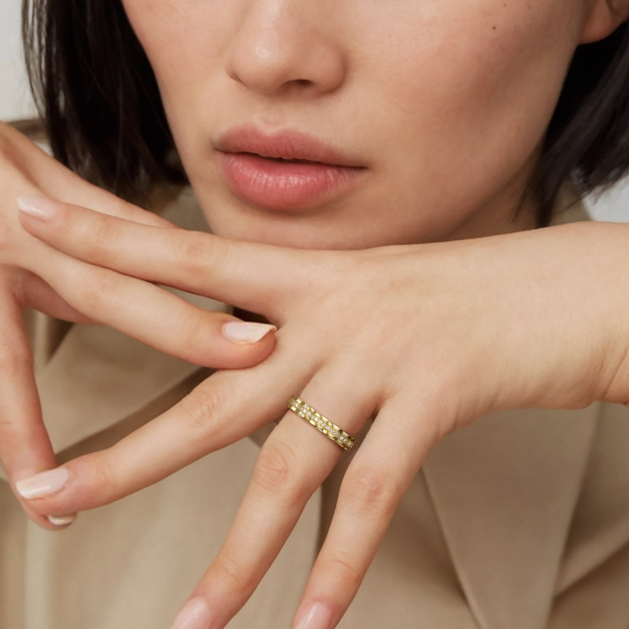 Floral Thorns Cross Statement Ring