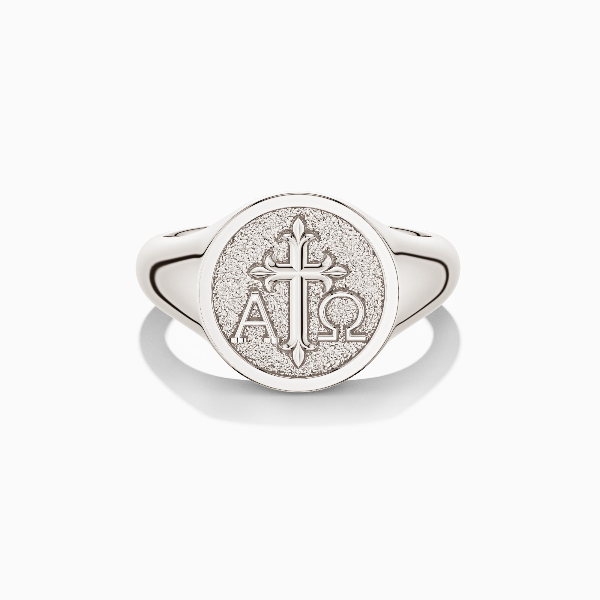 Personalized Alpha Omega Cross Signet Ring