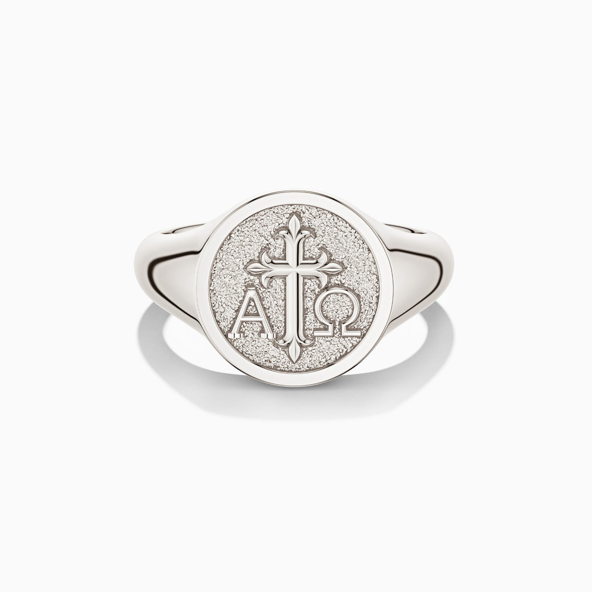 Personalized Alpha Omega Cross Signet Ring