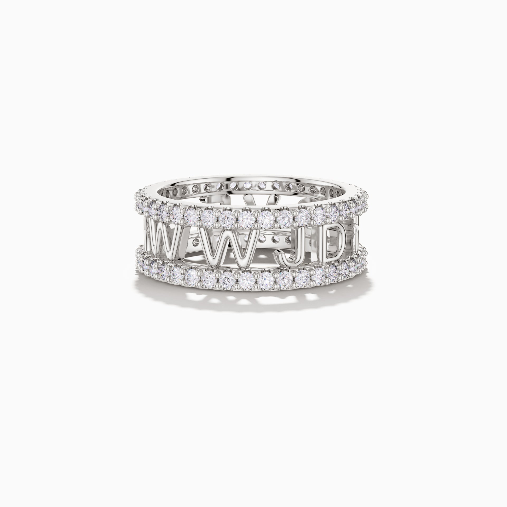 Bible Acronym WWJD Cross Ichthys Statement Ring