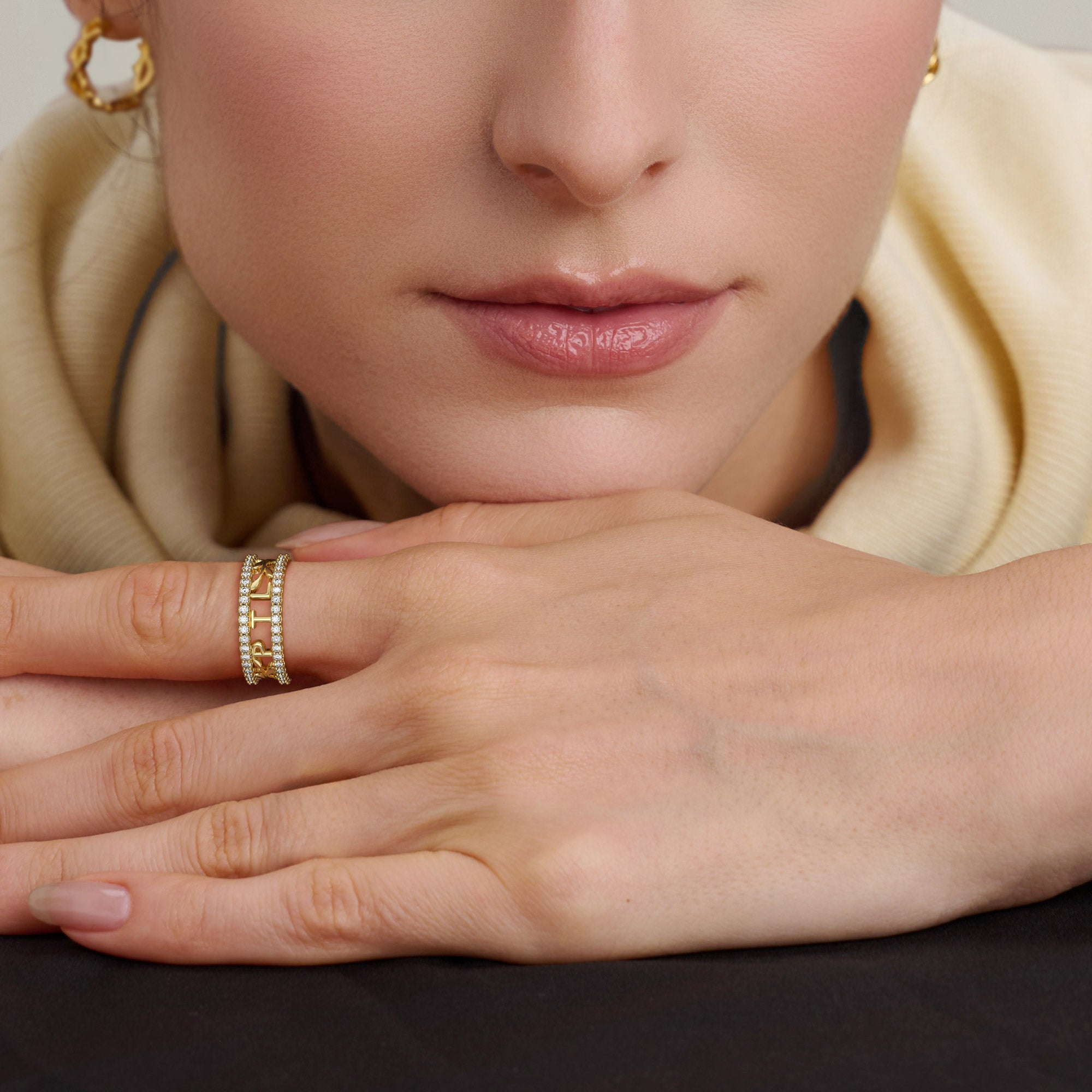 Bible Acronym PTL Olive Branch Cross Statement Ring