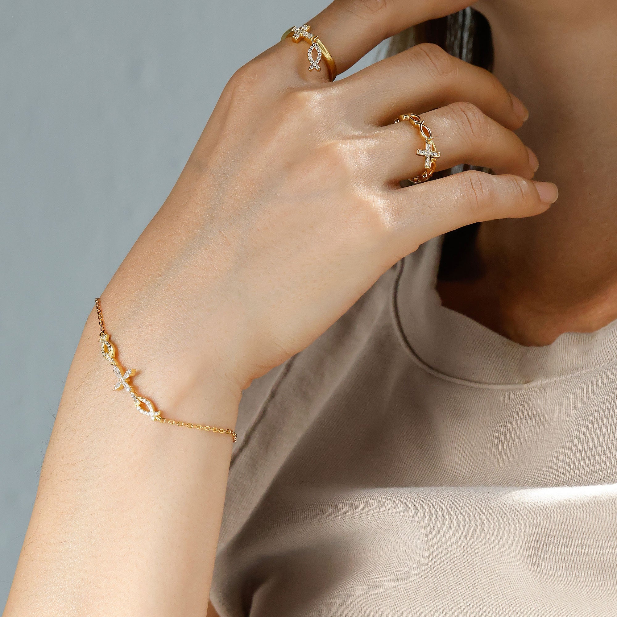 Byzantine Cross Ichthys Bonds Bracelet