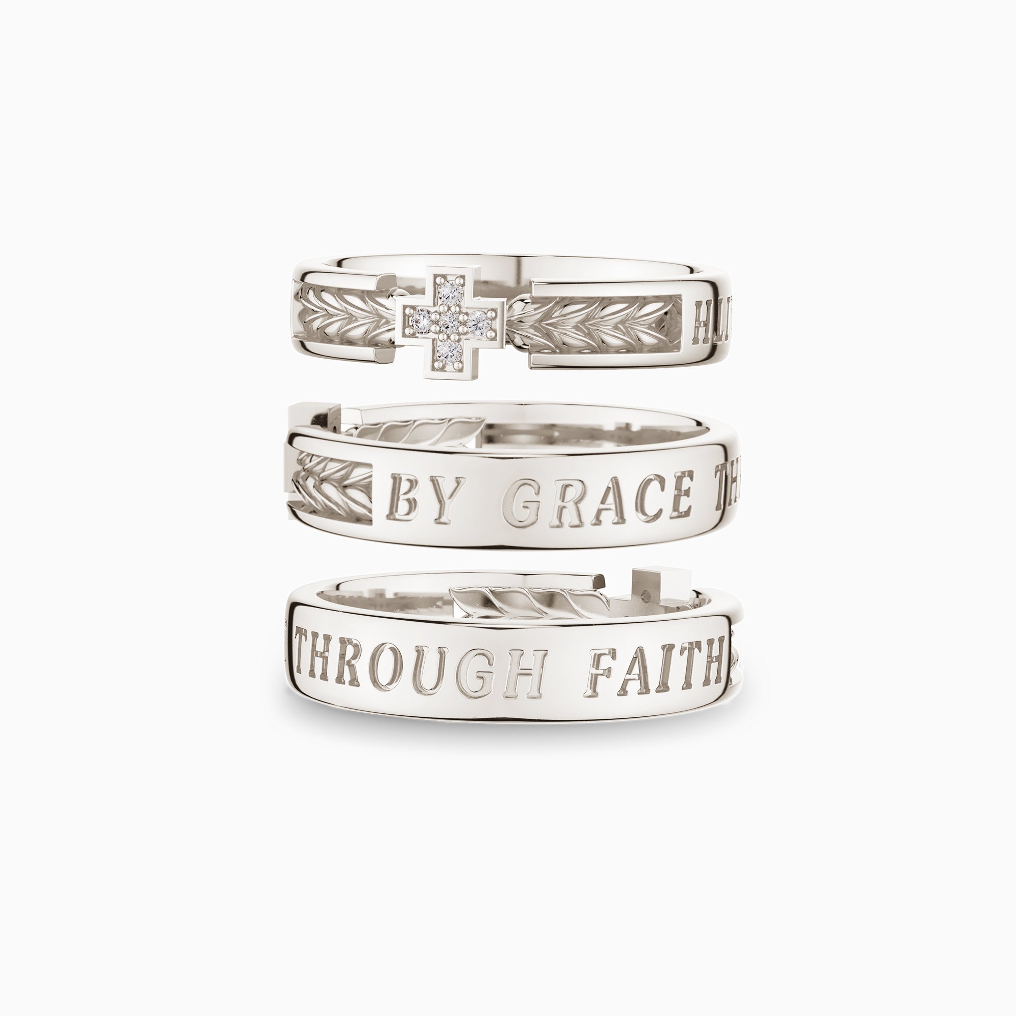 By Grace Through Faith Cross Statement Ring