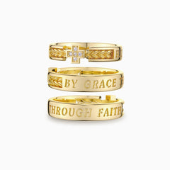 By Grace Through Faith Cross Statement Ring