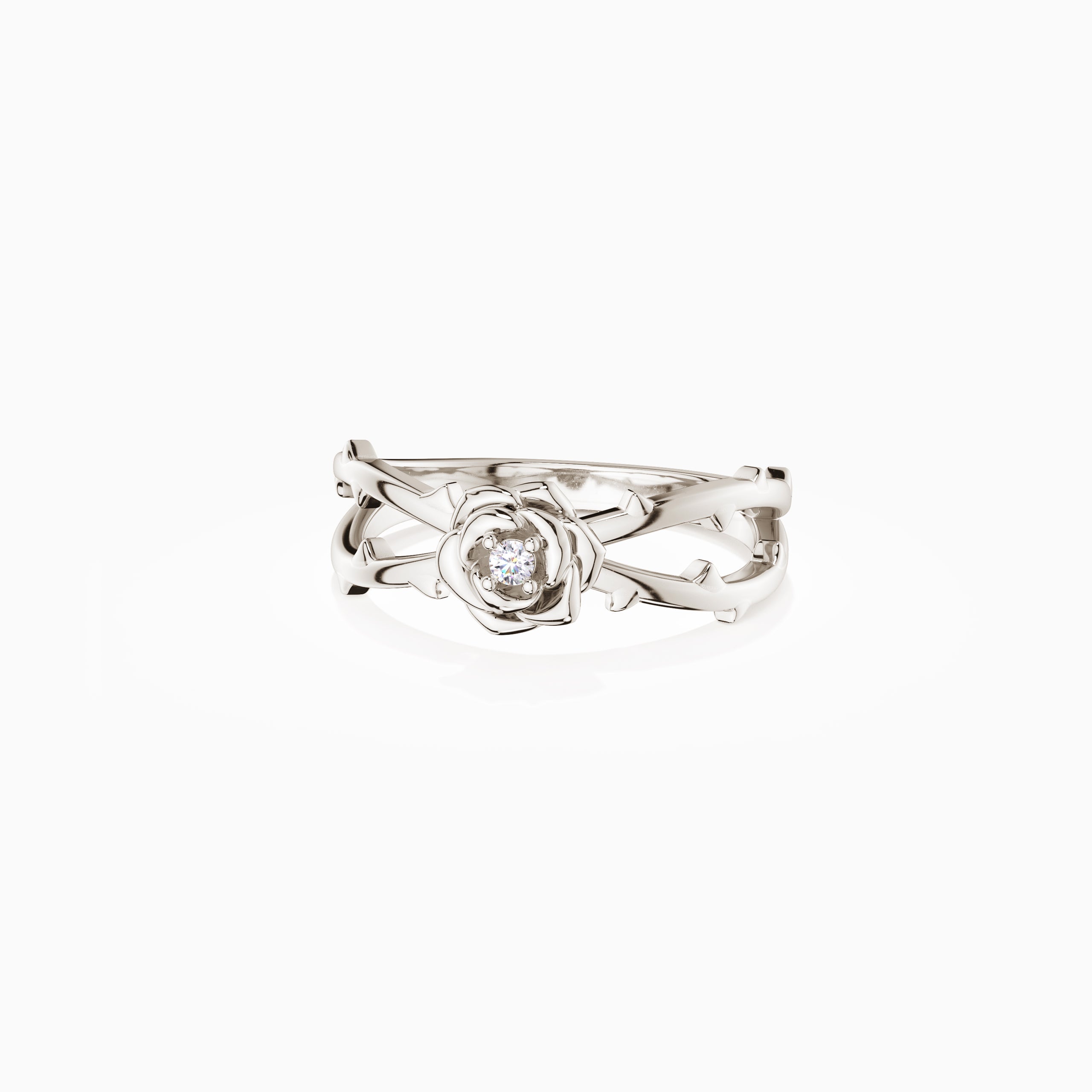 Rose Thorn Blooming Cross Ring