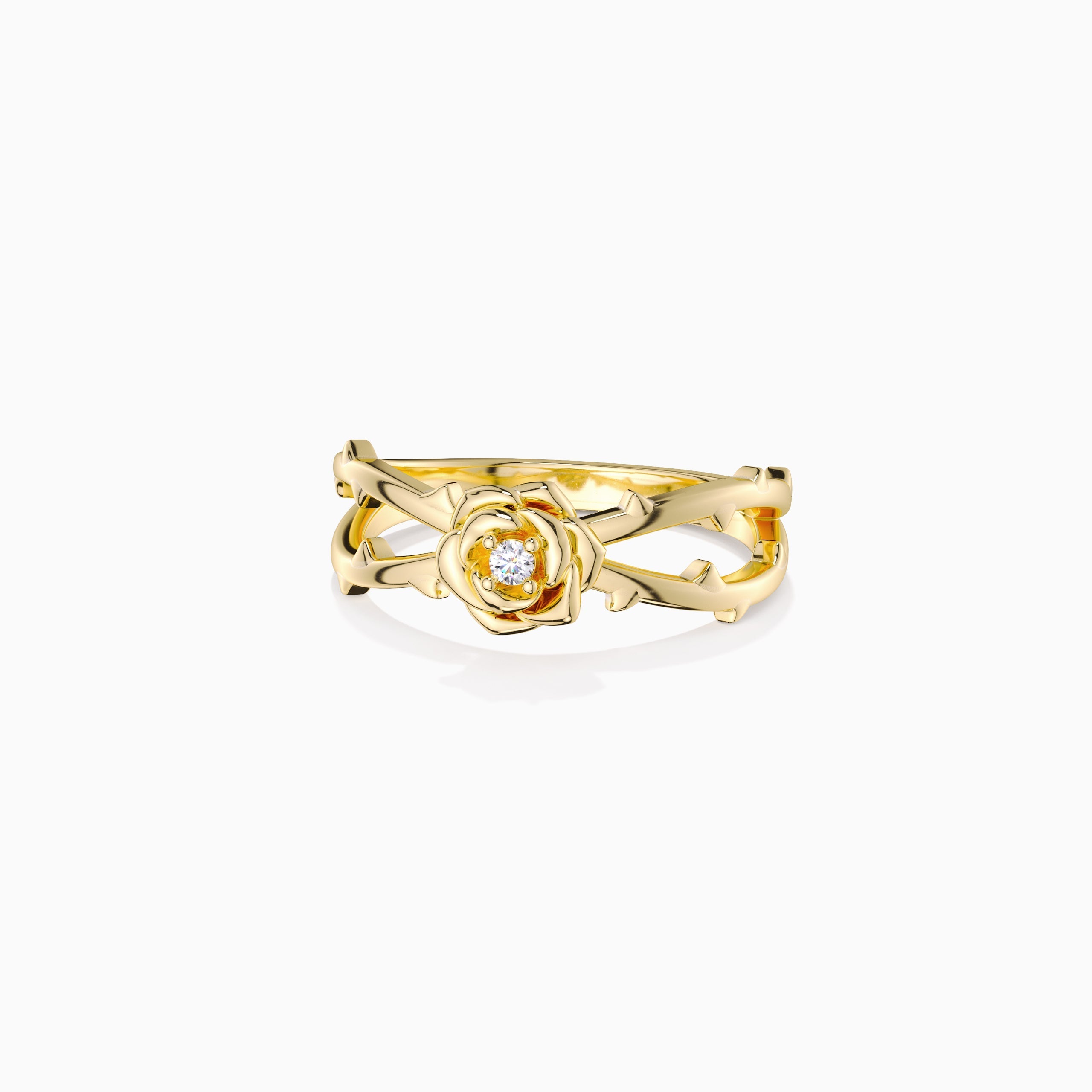 Rose Thorn Blooming Cross Ring