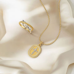 Two-Tone Wheat Interlocking Ring