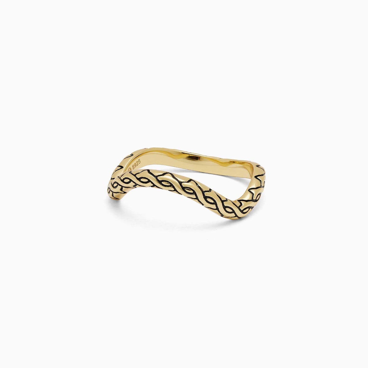 Pavé Wavy Enamel Stacking Ring