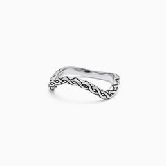 Pavé Wavy Enamel Stacking Ring