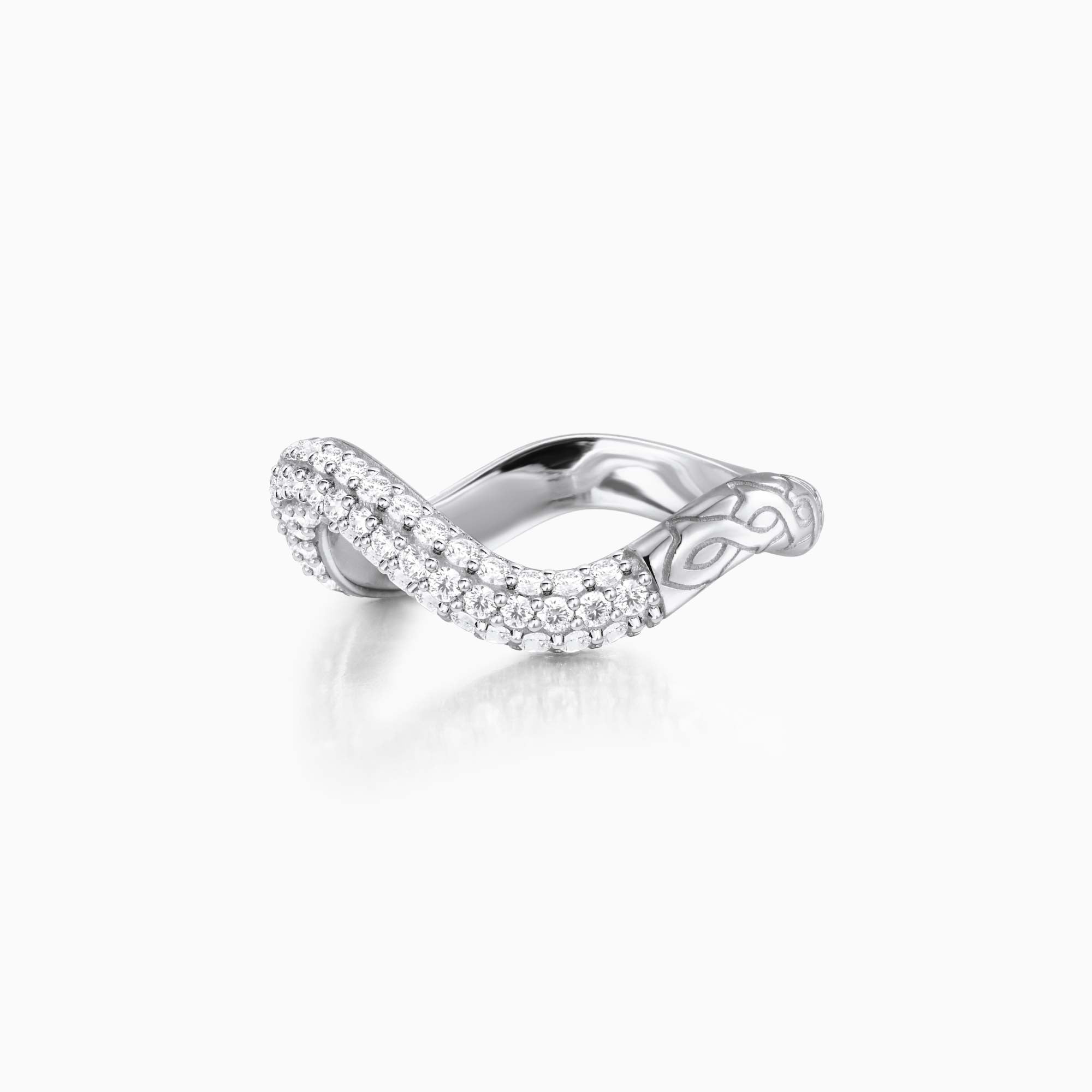 Pavé Wavy Statement Stacking Ring