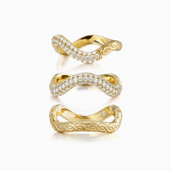 Pavé Wavy Statement Stacking Ring