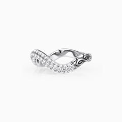 Personalized Pavé Wavy Enamel Statement Stacking Ring
