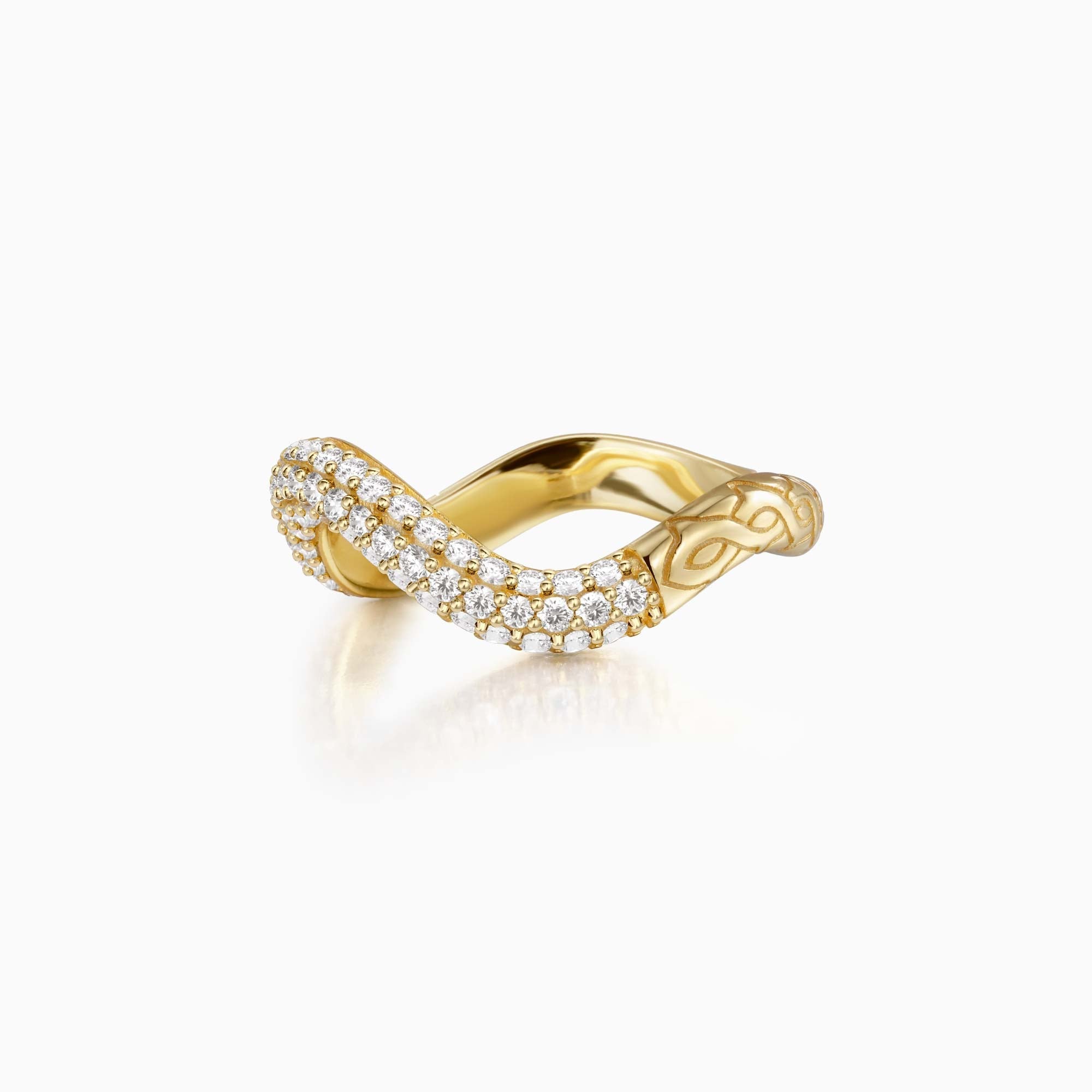 Pavé Wavy Statement Stacking Ring