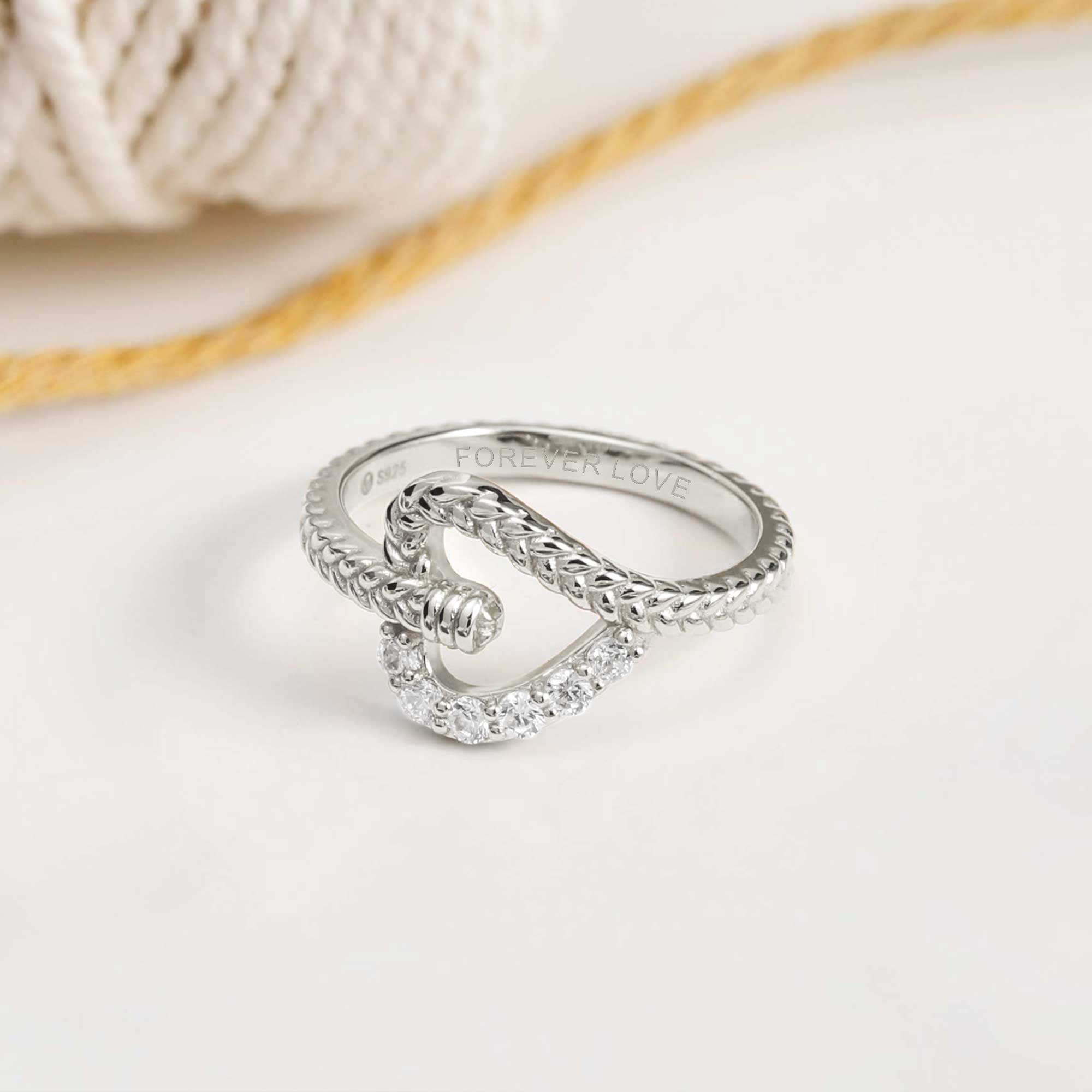 Personalized Braided Love Knot Ring