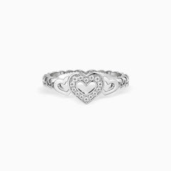 Personalized Braided Trinity Heart Ring