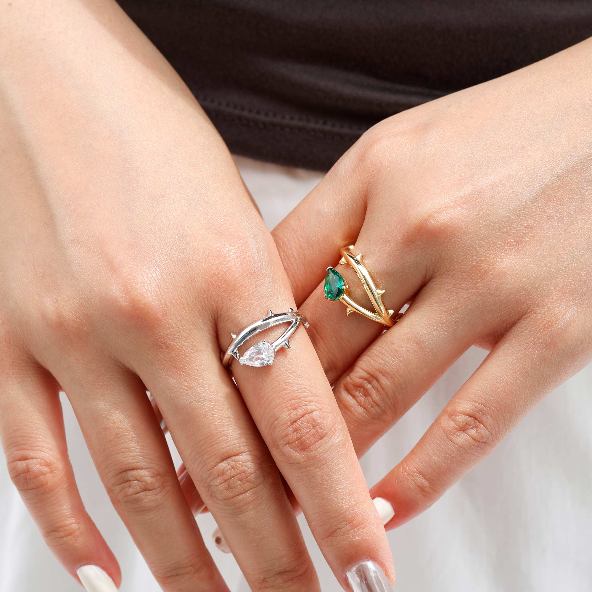 Thorns Pear Statement Ring