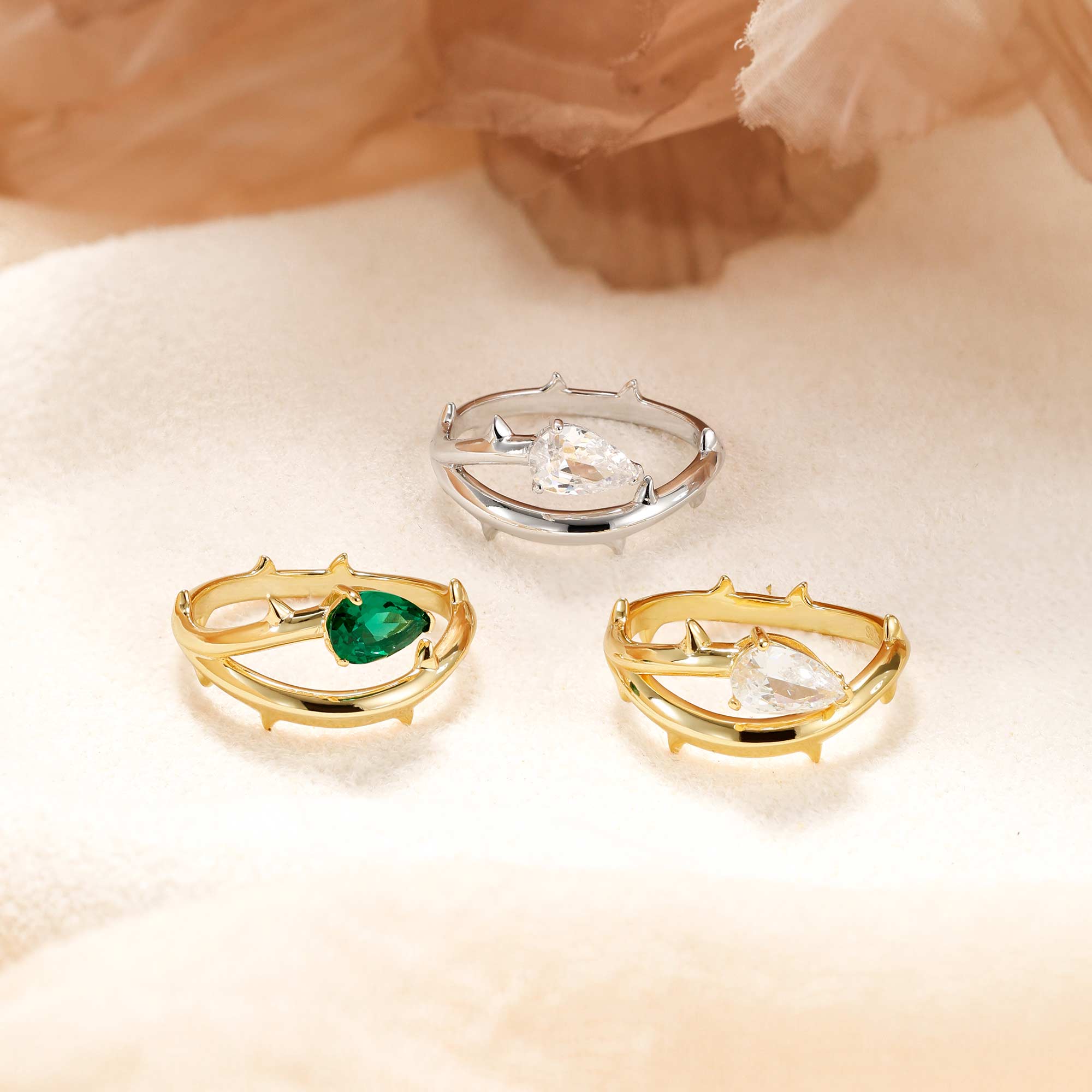 Thorns Pear Statement Ring