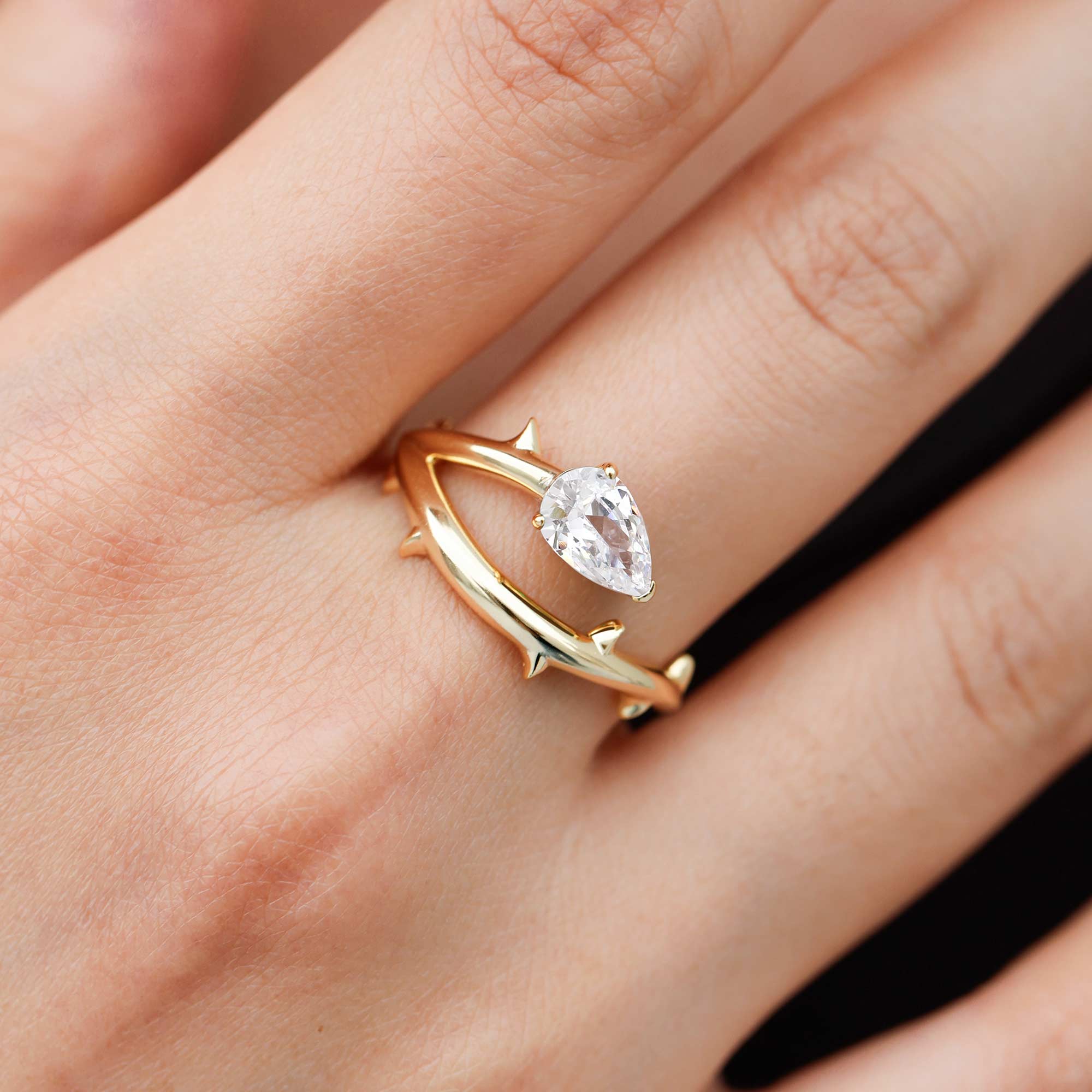 Thorns Pear Statement Ring