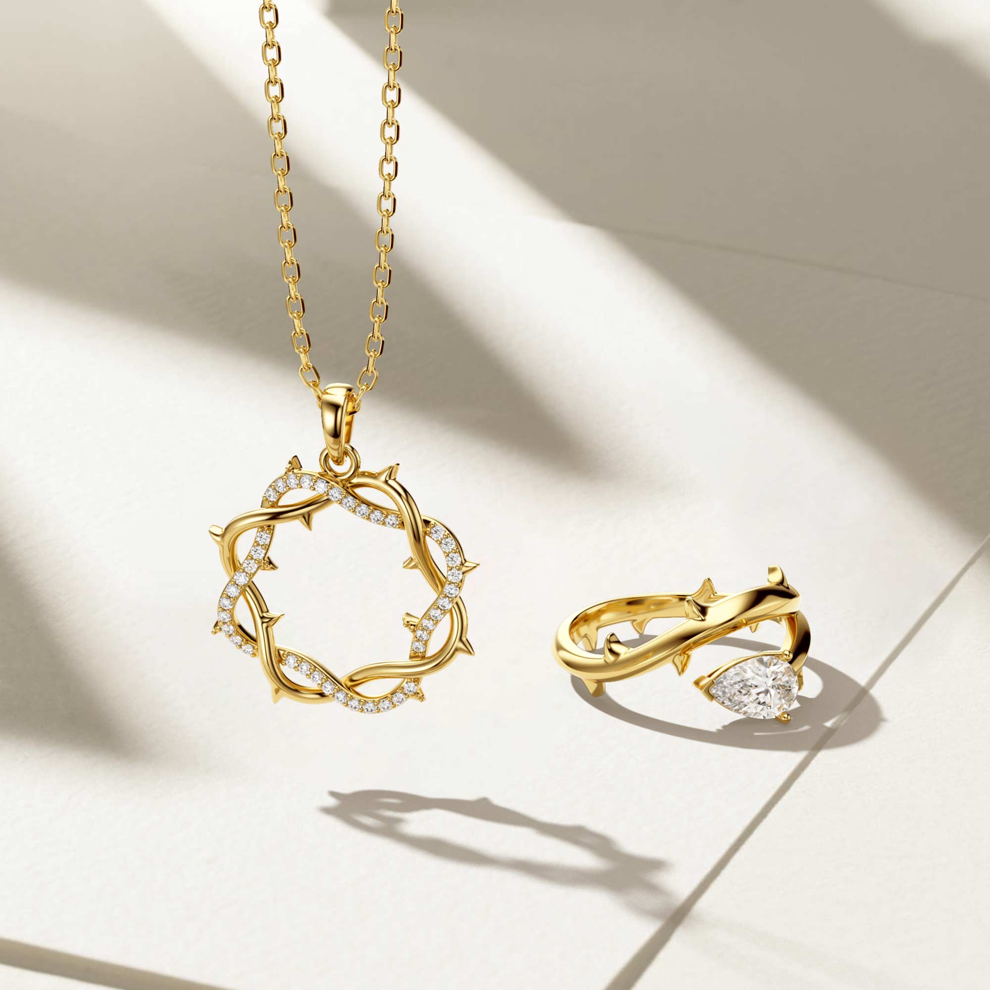 Thorns Pear Statement Ring