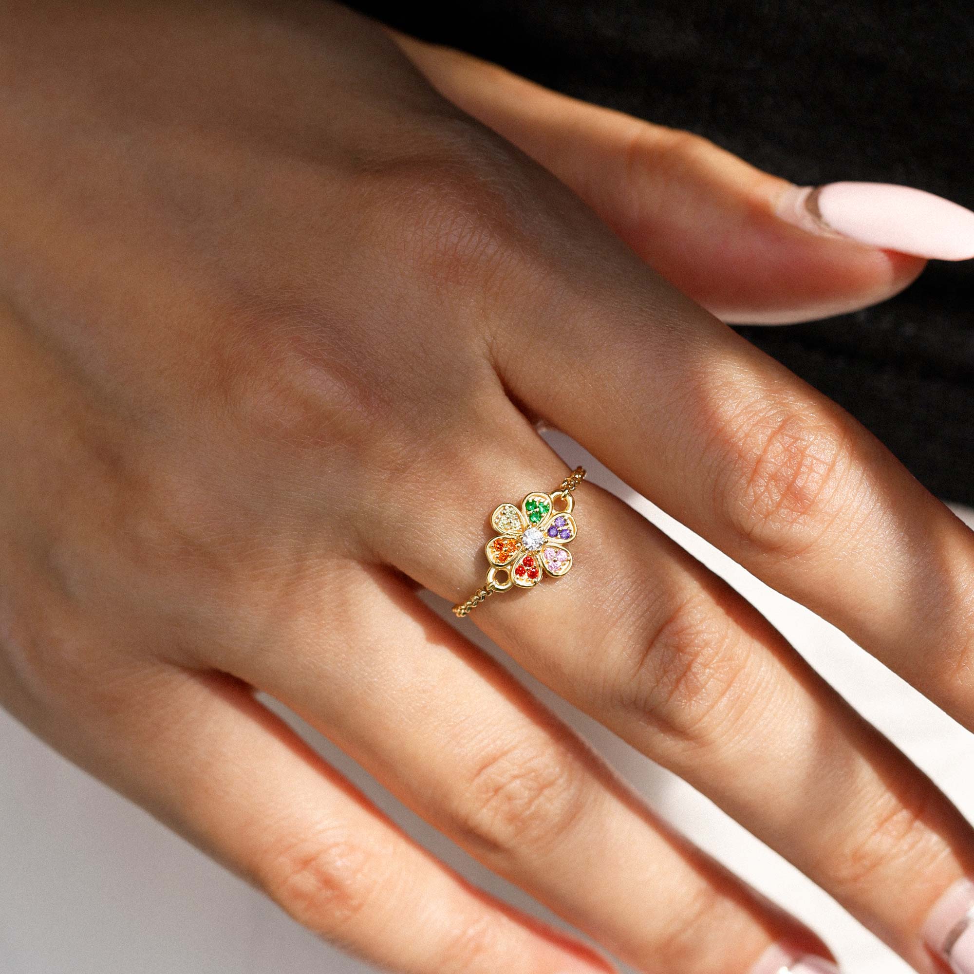 Everbloom Floral Adjustable Chain Ring