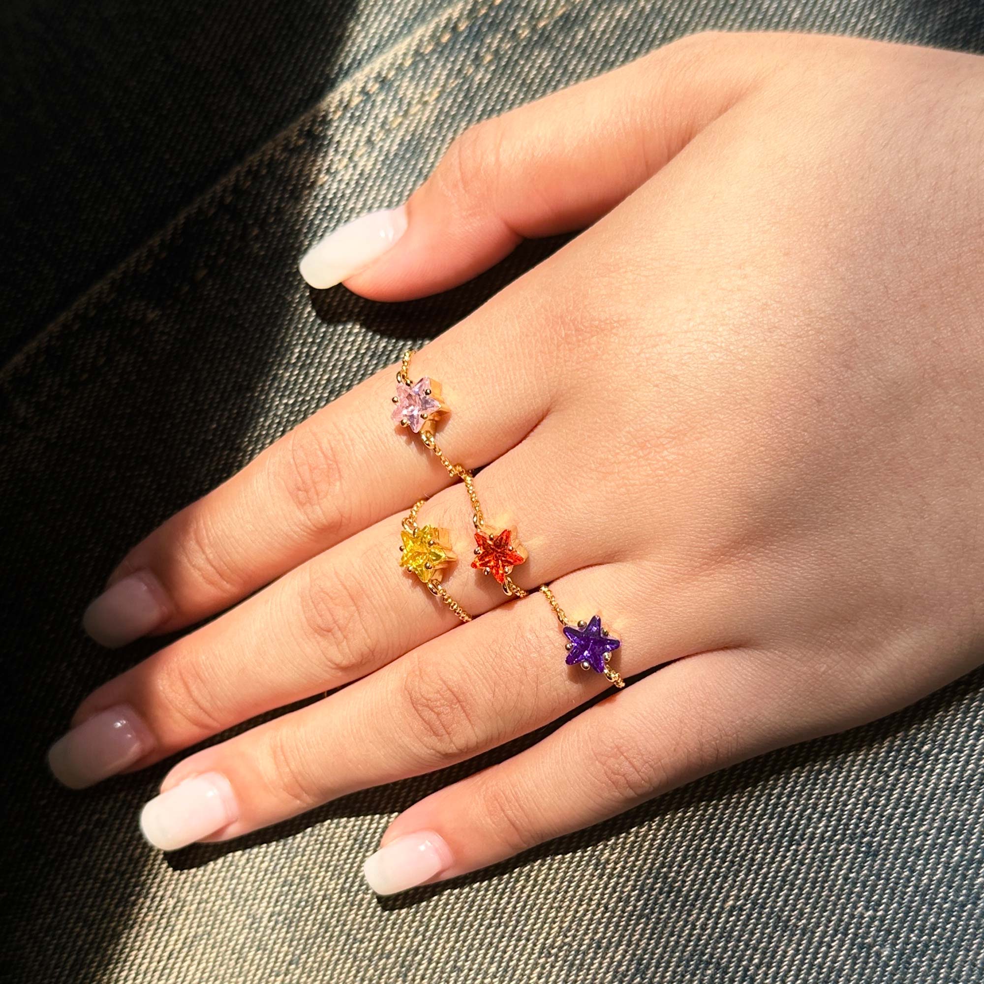 Wish Upon a Star Adjustable Chain Ring