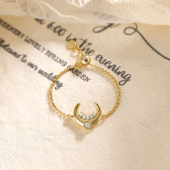 Moonlight Whispers Adjustable Chain Ring