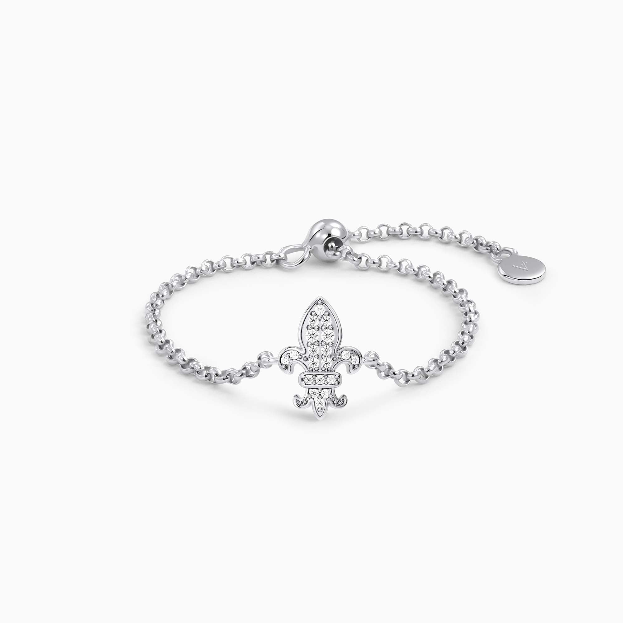 Divine Bloom Fleur-de-Lis Adjustable Chain Ring