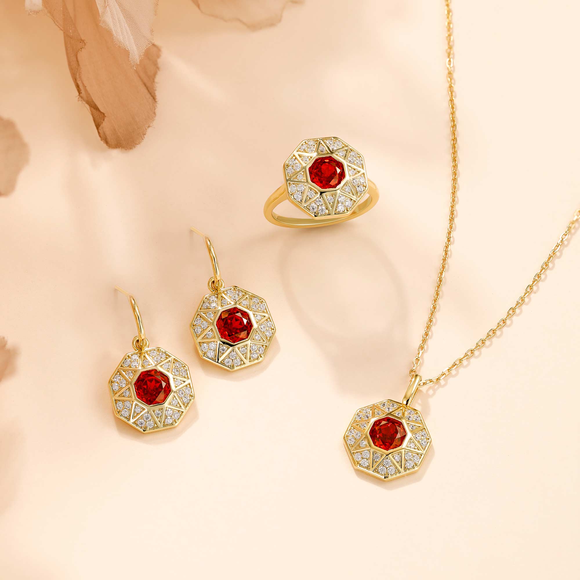 Radiant Light of Truth Octagon Drop Earrings